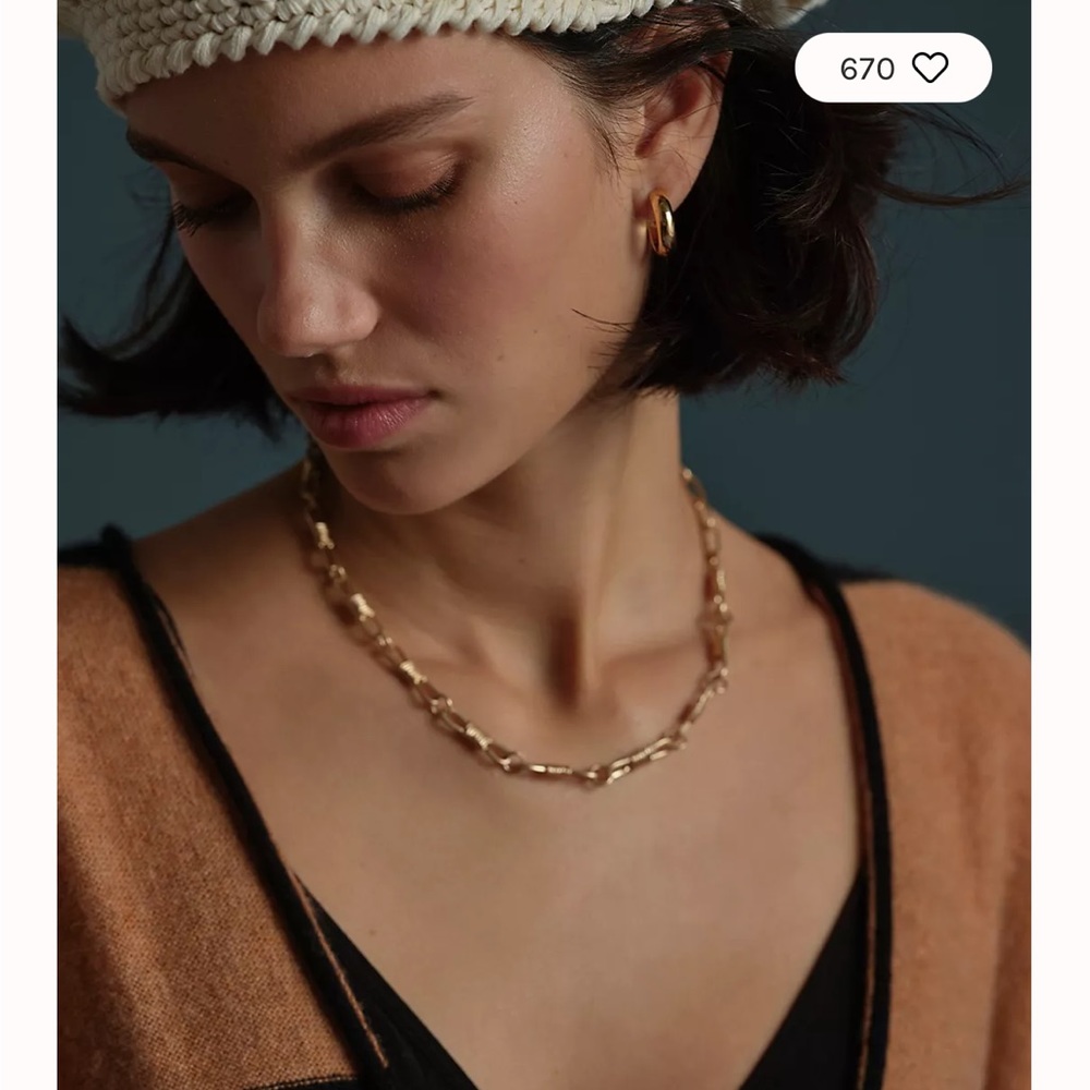 Free People Gold Plated Classic Chain Necklace